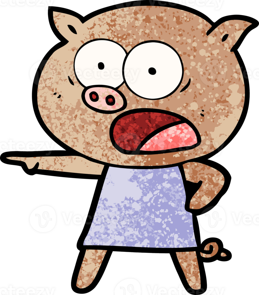 cartoon pig shouting png