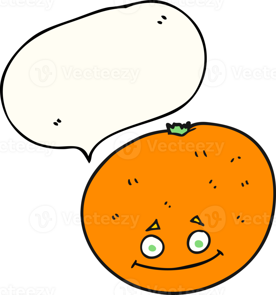 hand drawn speech bubble cartoon orange png