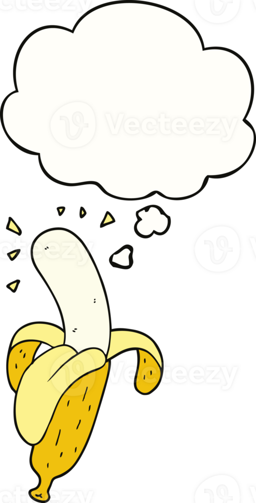 cartoon banana with thought bubble png