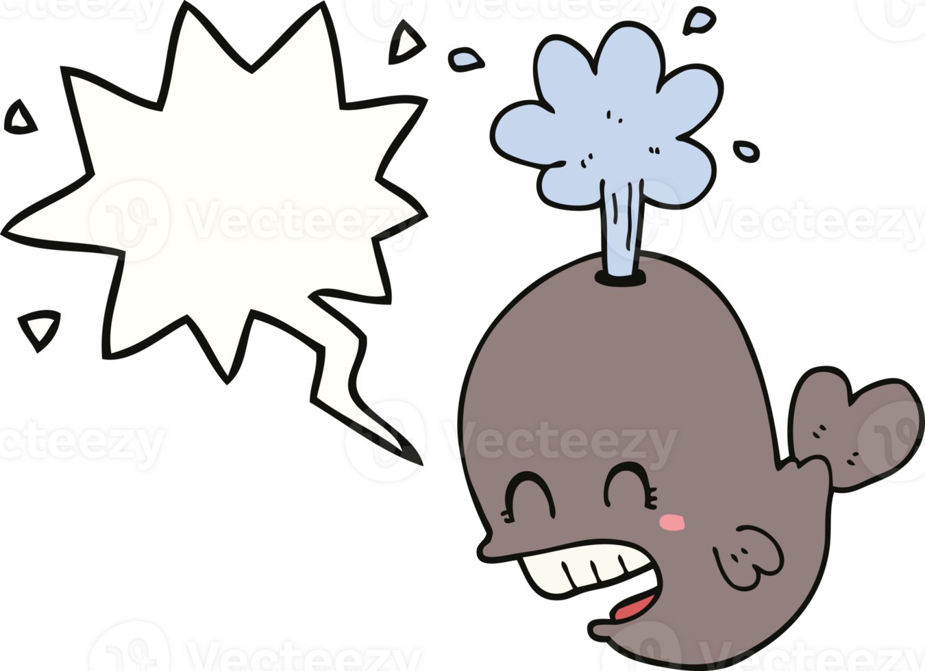 cartoon spouting whale with speech bubble png