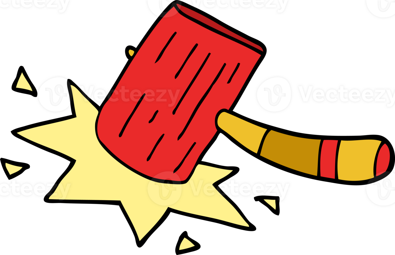 cartoon doodle mallet png