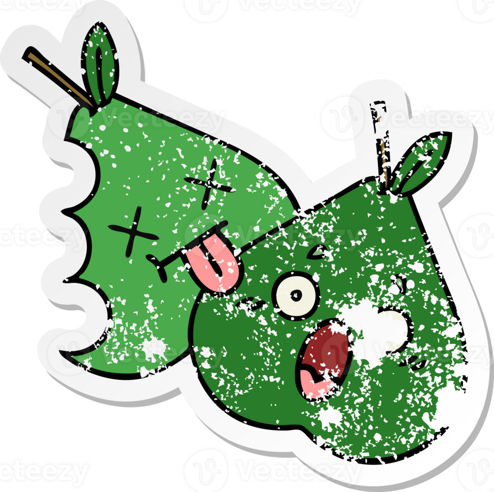 distressed sticker of a cute cartoon pears png