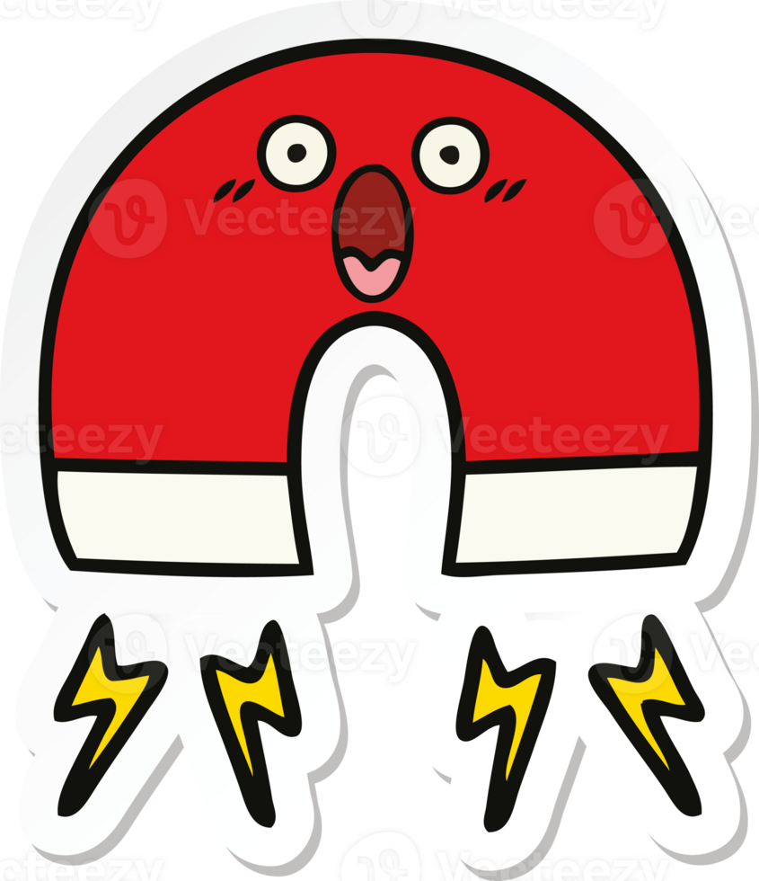 sticker of a cute cartoon magnet png