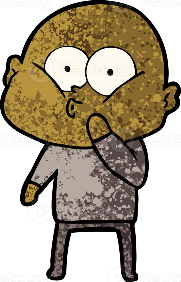 cartoon bald man staring png