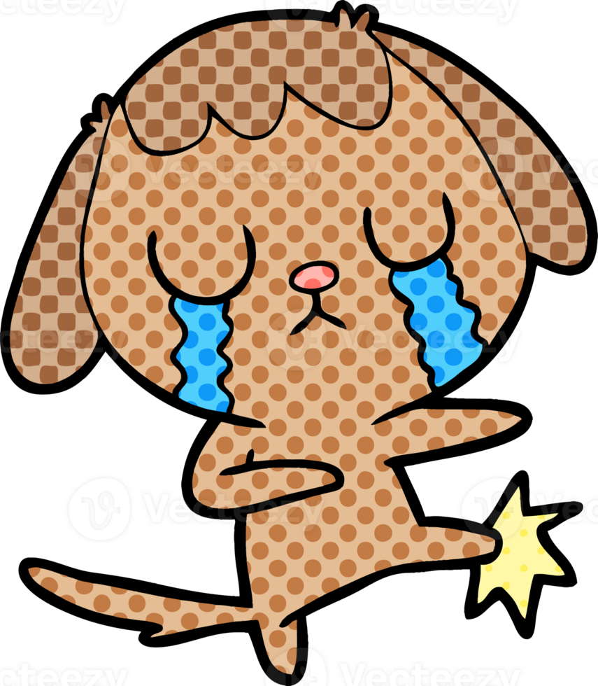 cute cartoon dog crying png