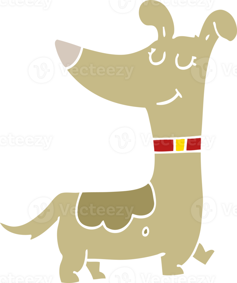 flat color style cartoon dog png