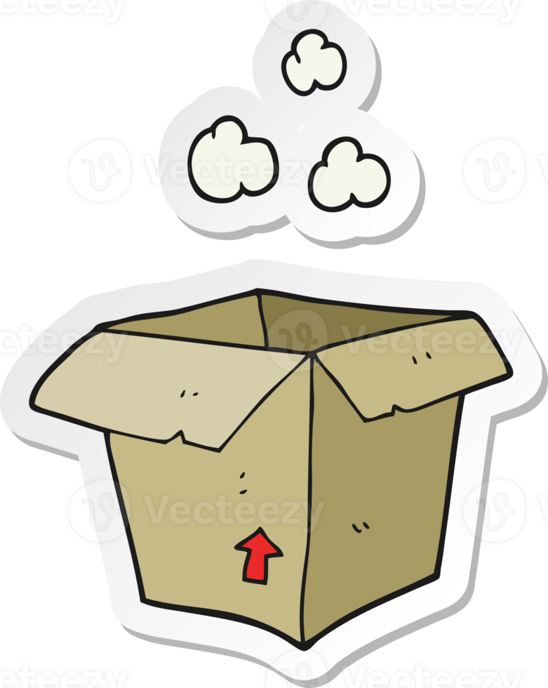 sticker of a cartoon empty box png
