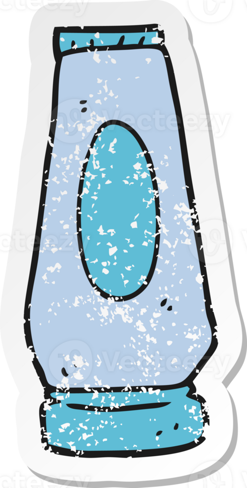 retro distressed sticker of a cartoon lotion png