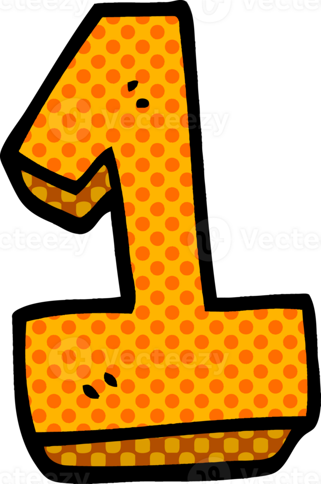 cartoon doodle number one png