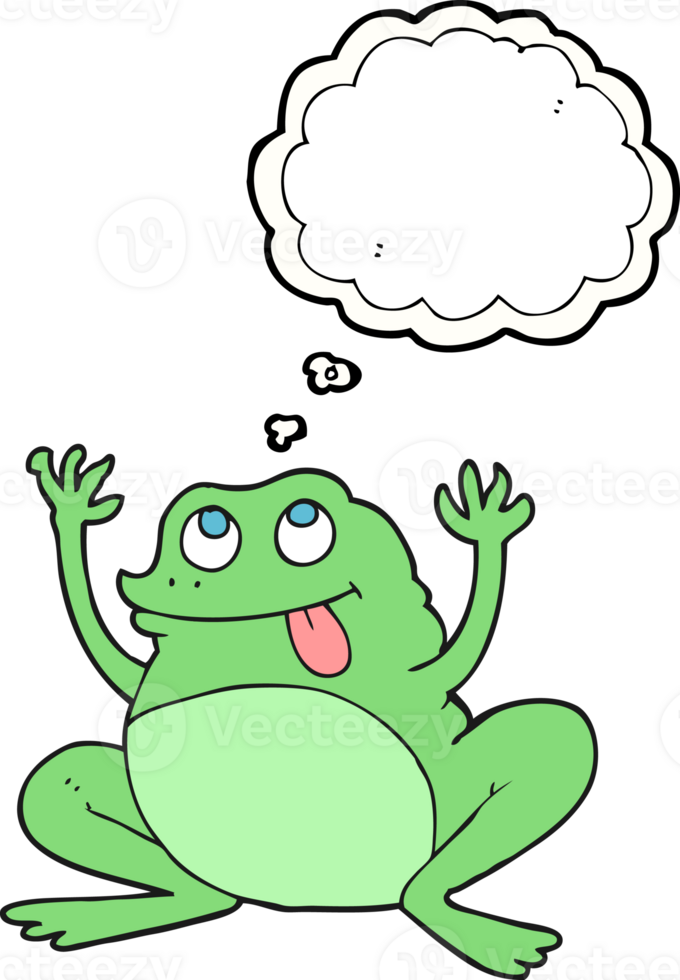 funny  hand drawn thought bubble cartoon frog png
