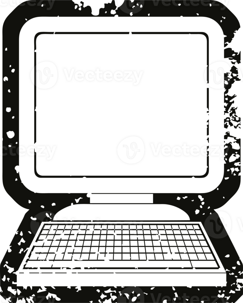 Distressed effect   icon illustration of a computer png