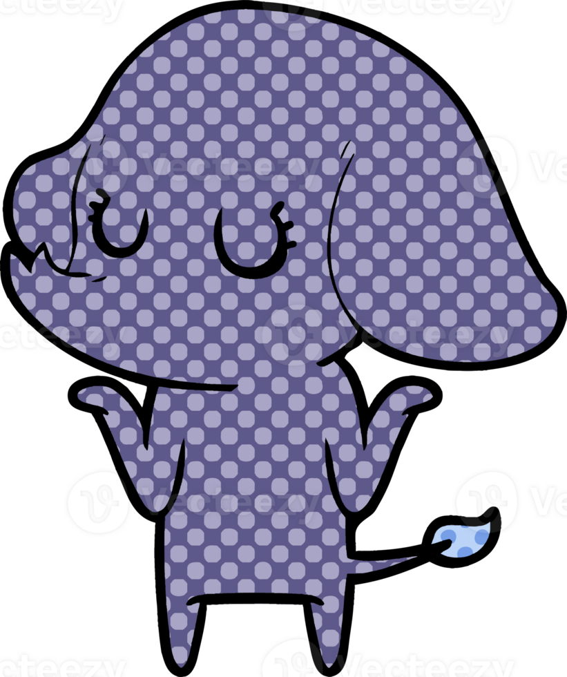 cute elephant shrugging shoulders png