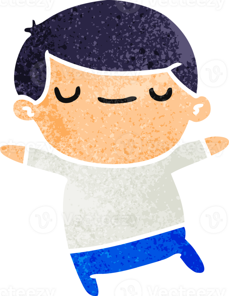hand drawn retro cartoon of kawaii cute older man png