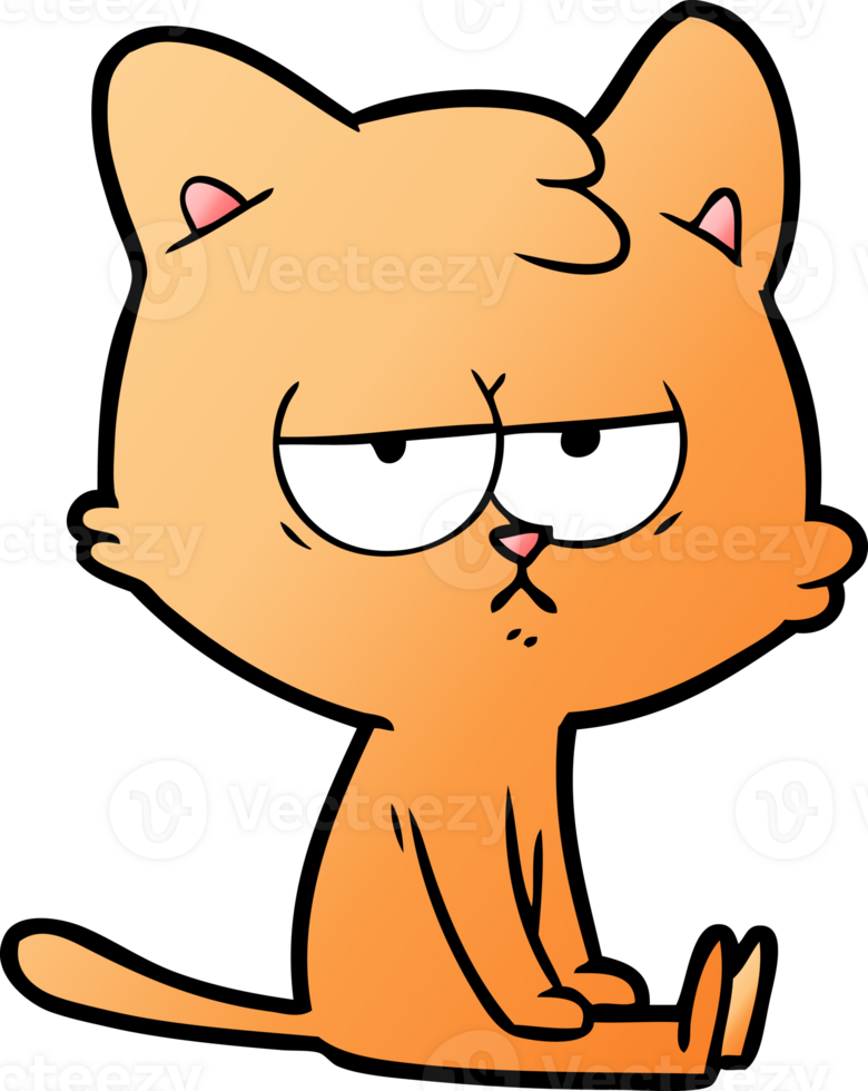 bored cartoon cat png
