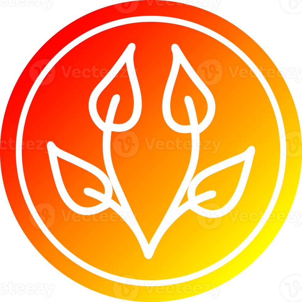 natural leaf circular icon with warm gradient finish png