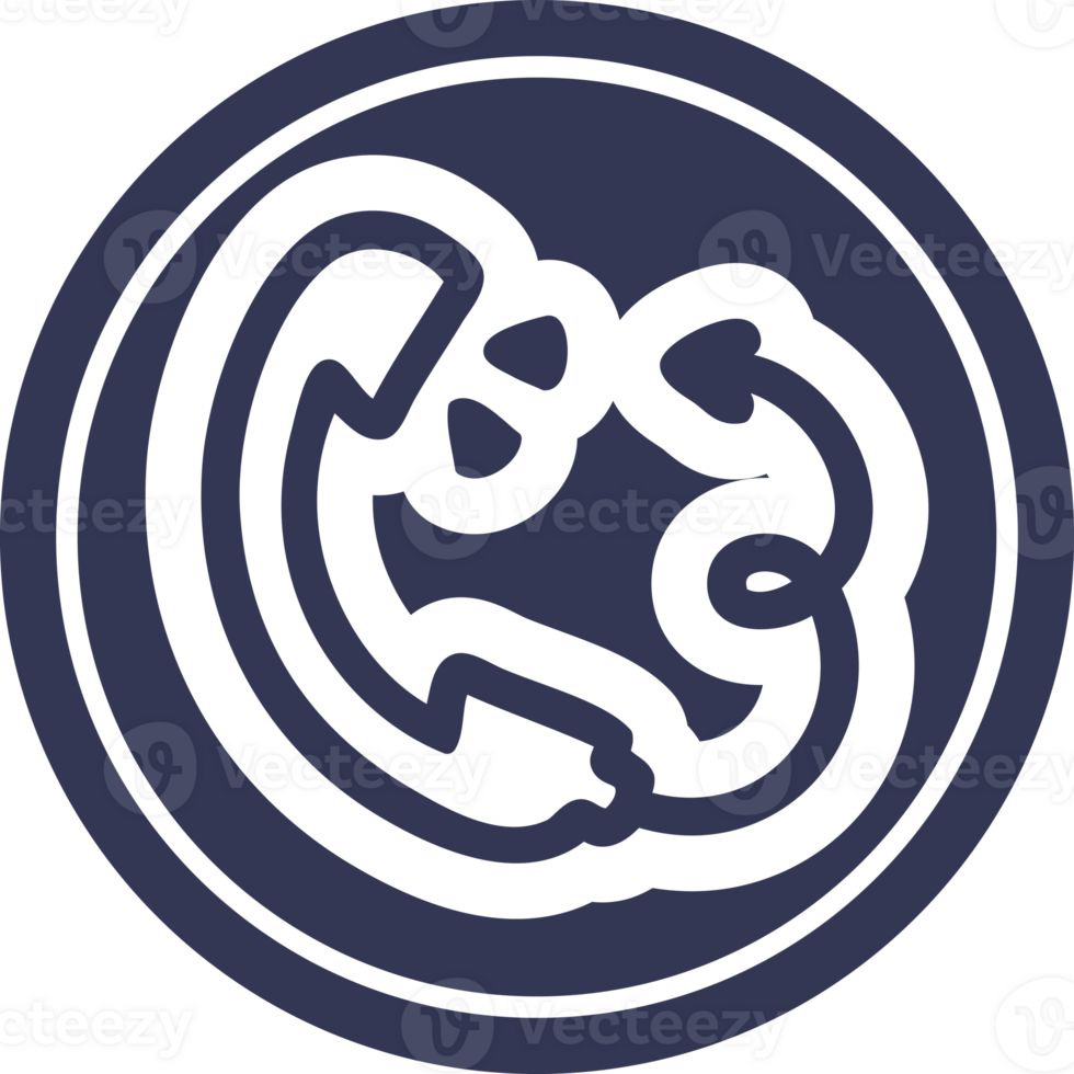 telephone handset with devil tail circular icon symbol png