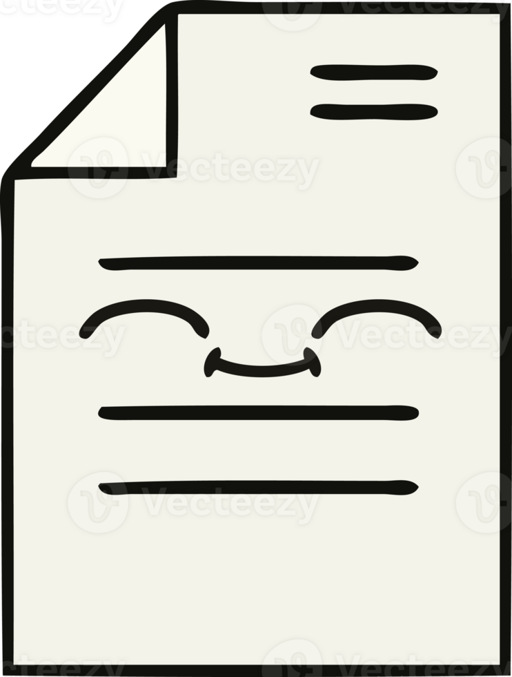 cute cartoon of a sheet of paper png
