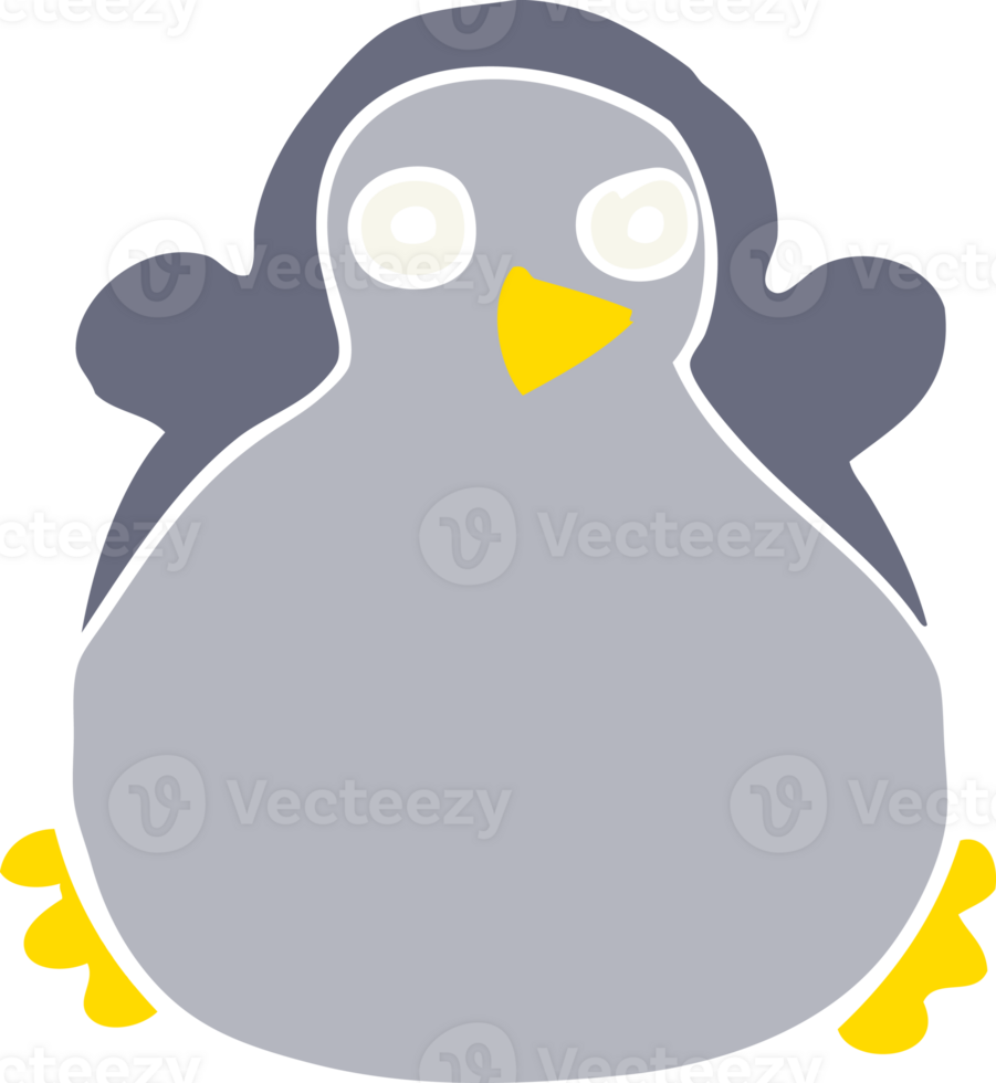 flat color style cartoon penguin png