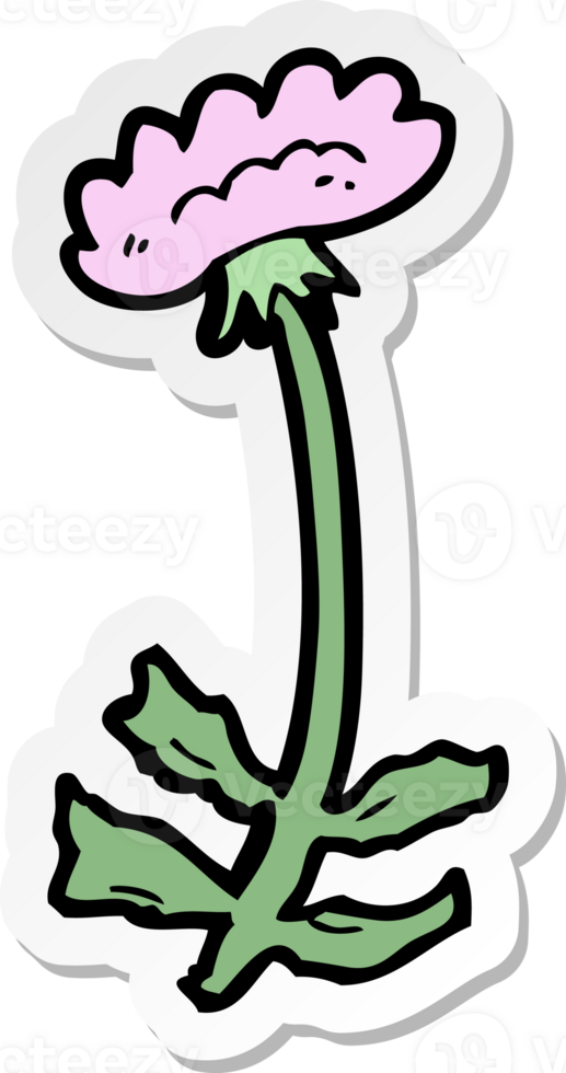 sticker of a cartoon flower png