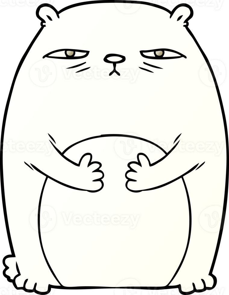 tired polar bear cartoon png