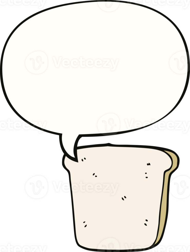 cartoon slice of bread with speech bubble png