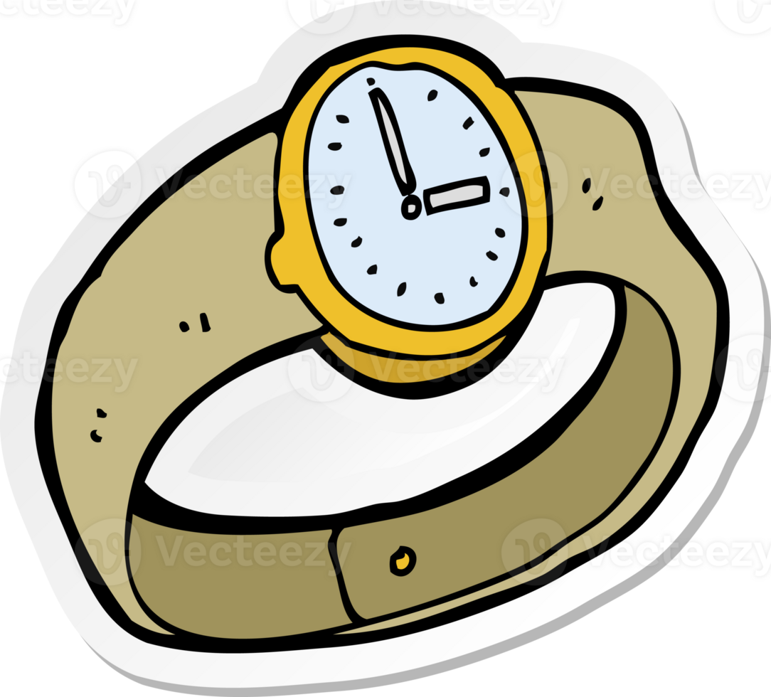 sticker of a cartoon wrist watch png