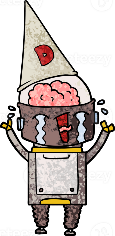 cartoon crying robot png