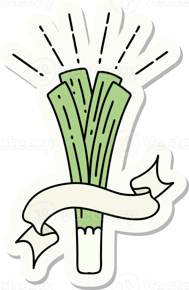 sticker of a tattoo style leek png