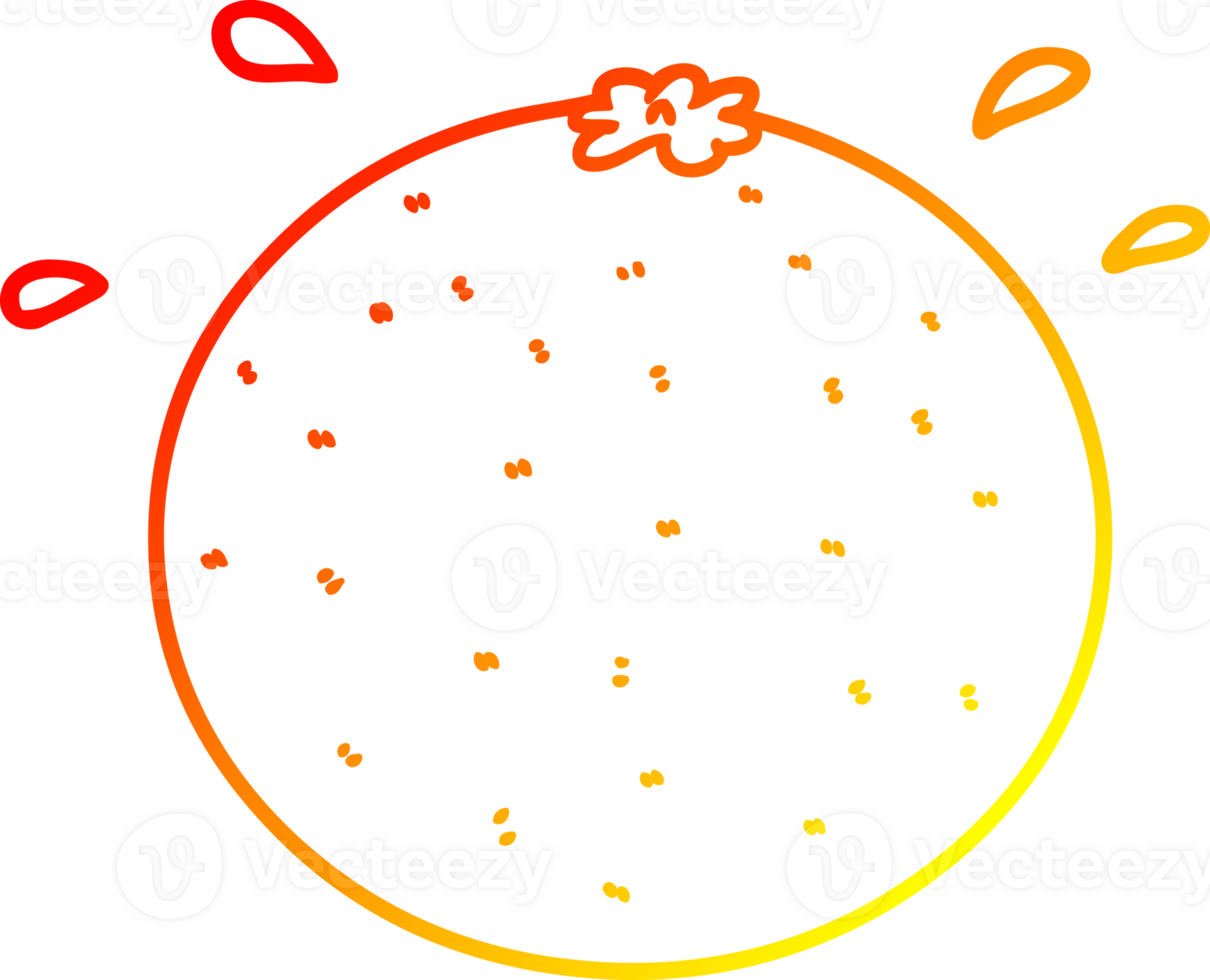 warm gradient line drawing of a cartoon orange png