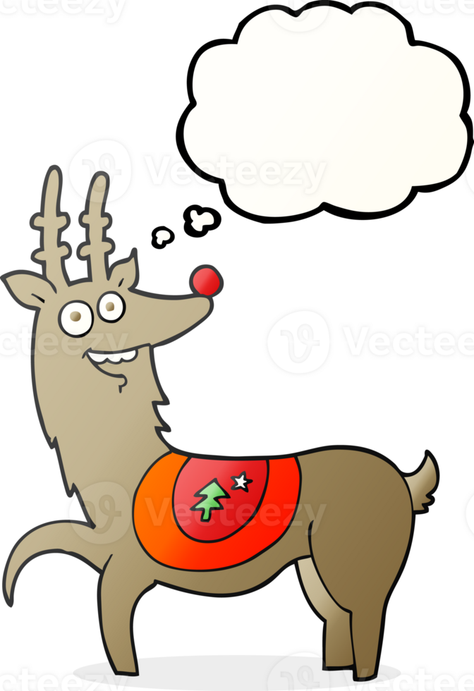 hand drawn thought bubble cartoon christmas reindeer png