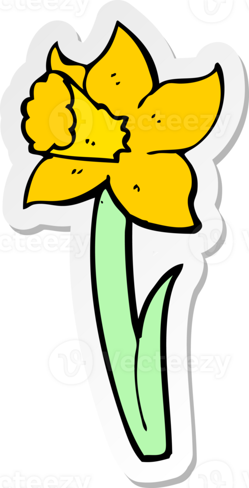 sticker of a cartoon daffodil png