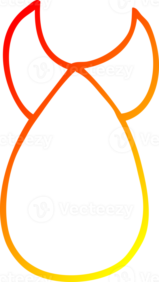 warm gradient line drawing of a cartoon atomic bomb png