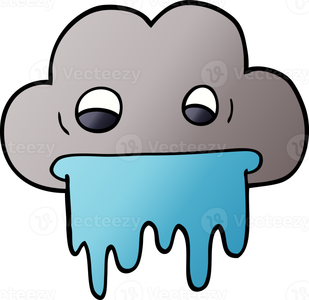 cartoon doodle rain cloud png