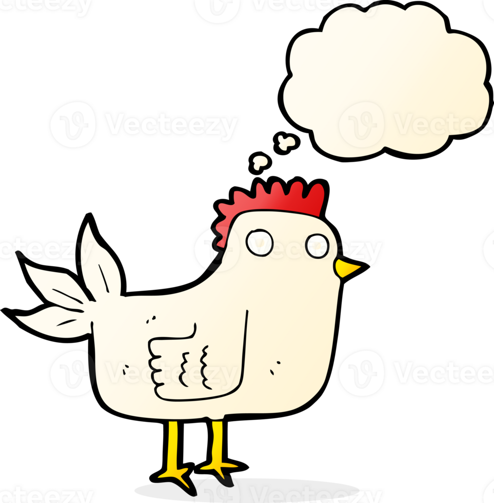cartoon hen with thought bubble png