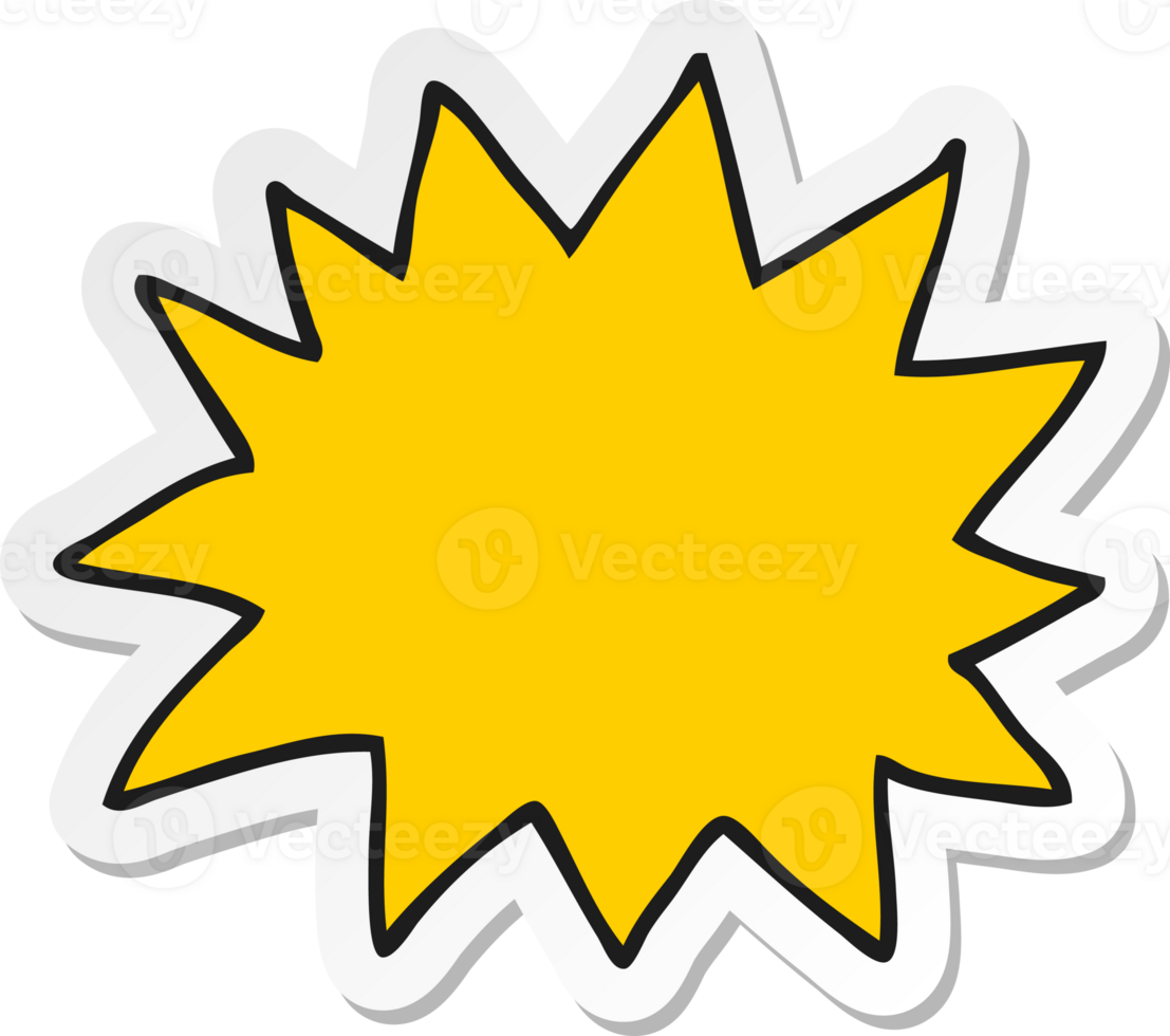 sticker of a cartoon simple explosion symbol png