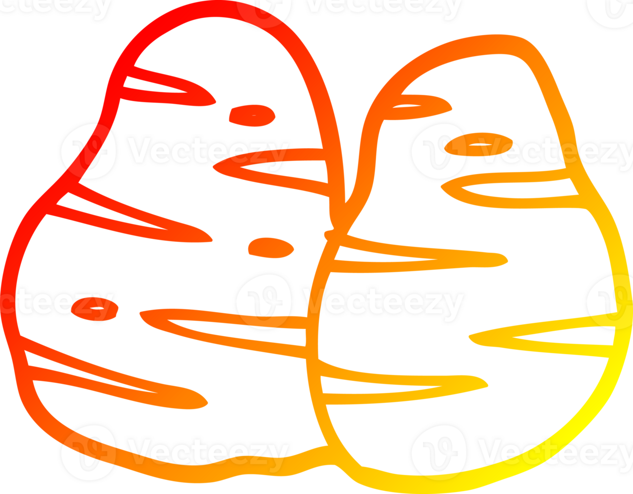 warm gradient line drawing of a cartoon potatoes png
