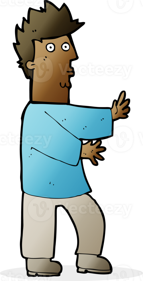 cartoon nervous man waving png
