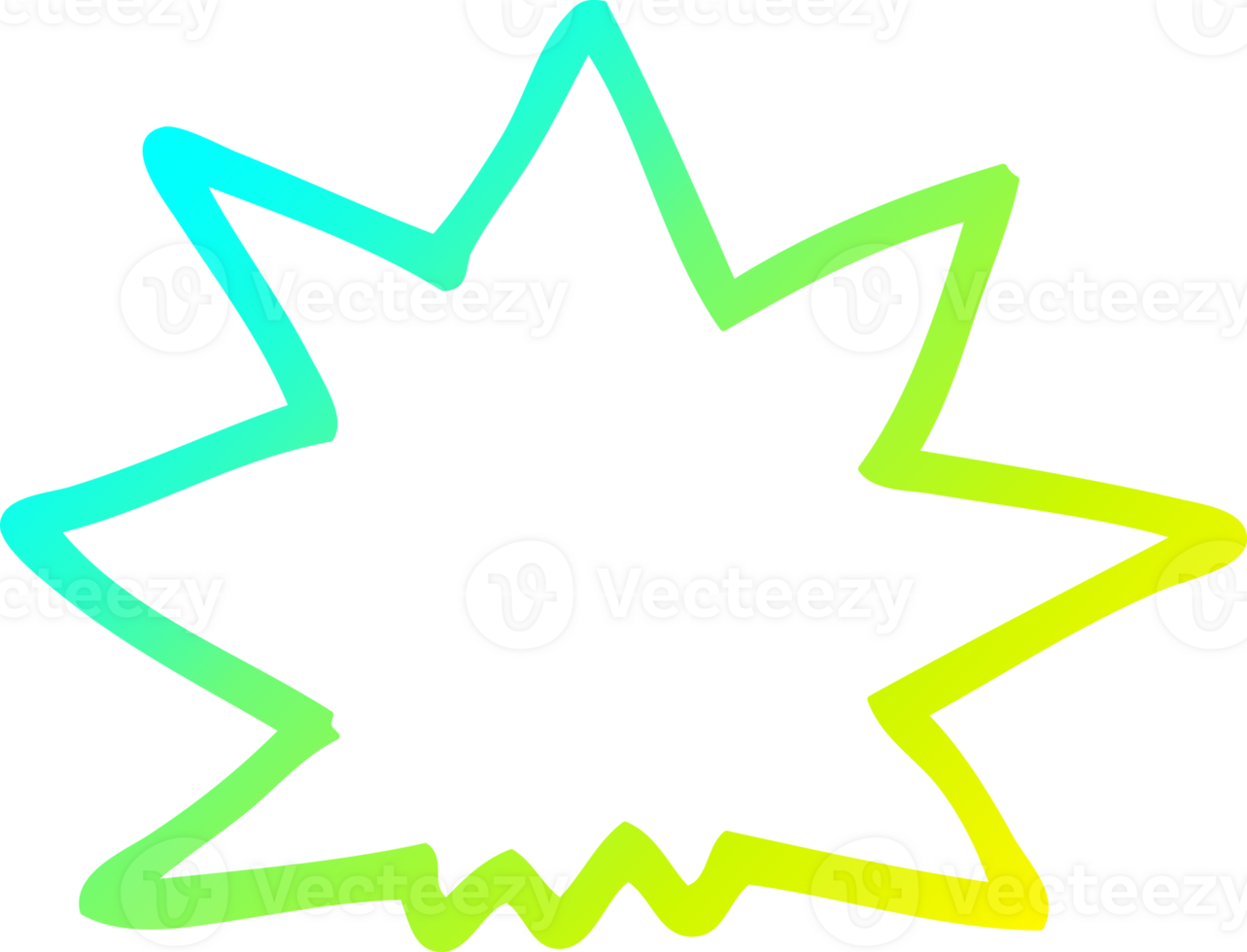 cold gradient line drawing of a cartoon explosion png