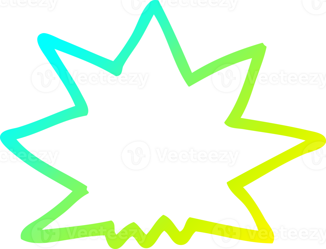frio gradiente linha desenhando do uma desenho animado explosão png