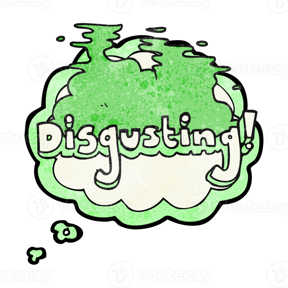 disgusting  hand drawn thought bubble textured cartoon png