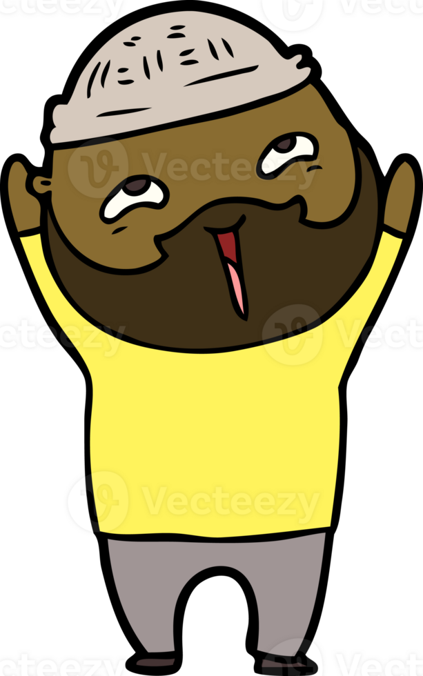 cartoon happy bearded man png