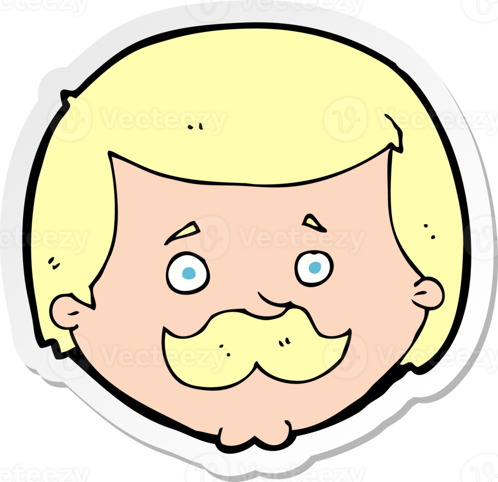 sticker of a cartoon man with mustache png