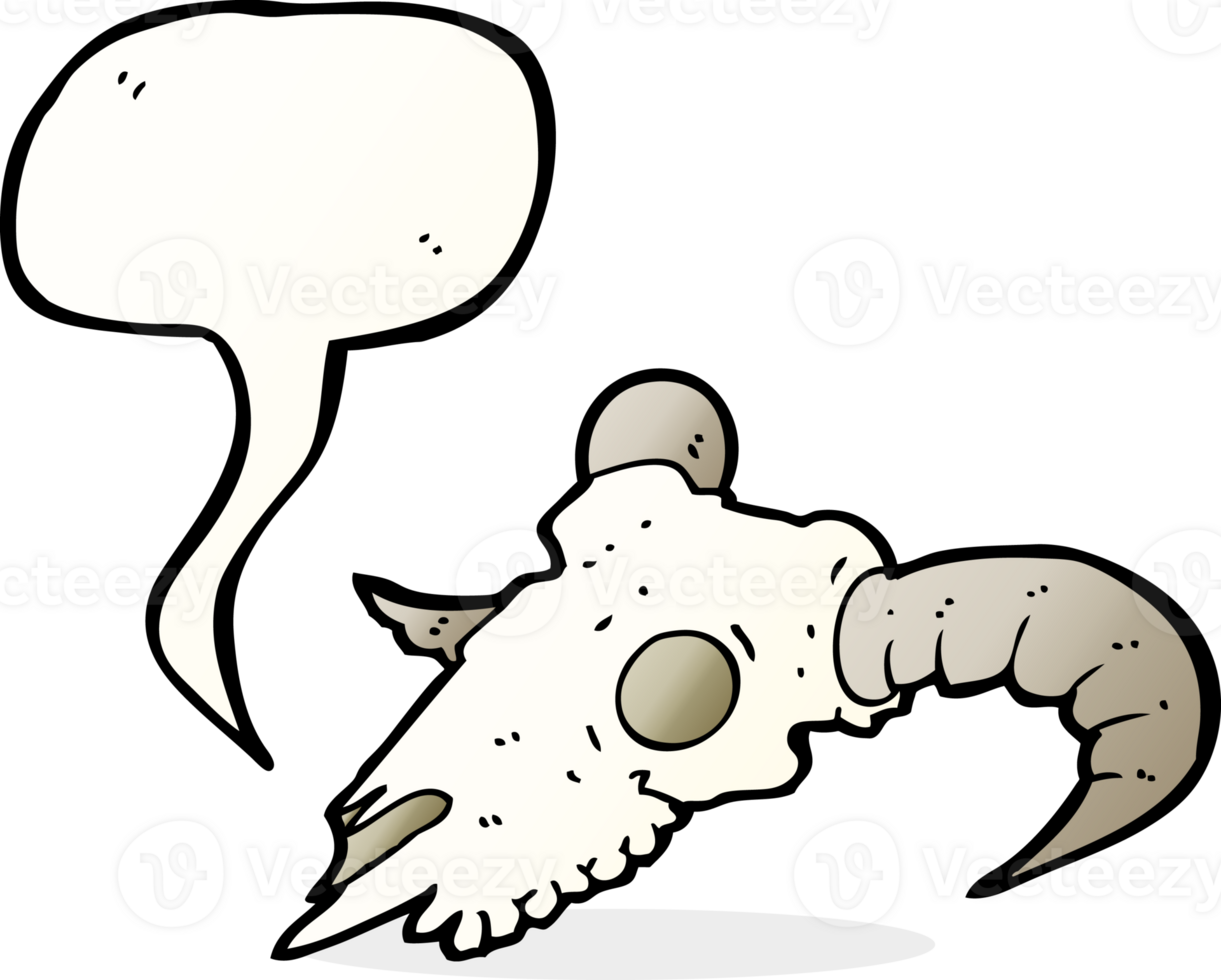 cartoon ram skull with speech bubble png