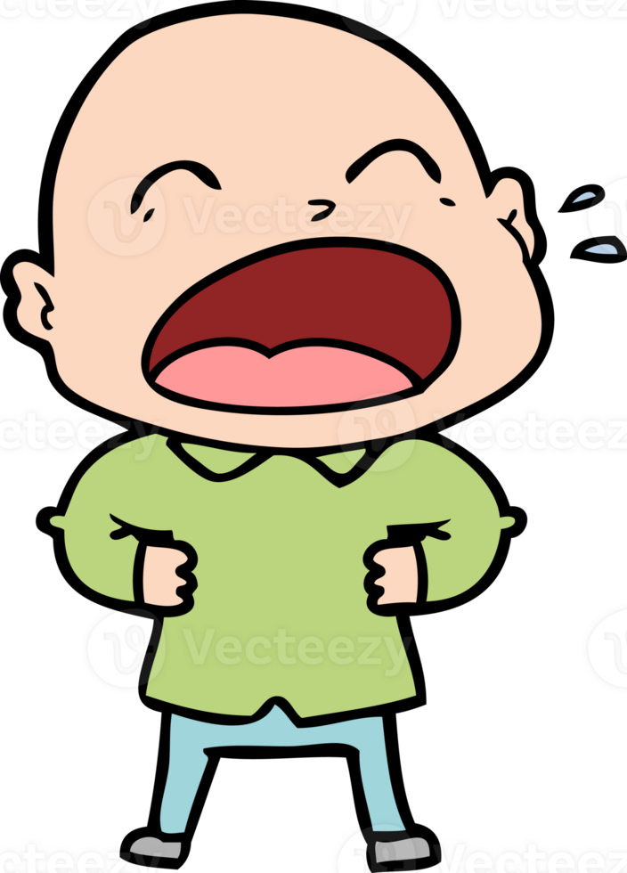 cartoon shouting bald man png