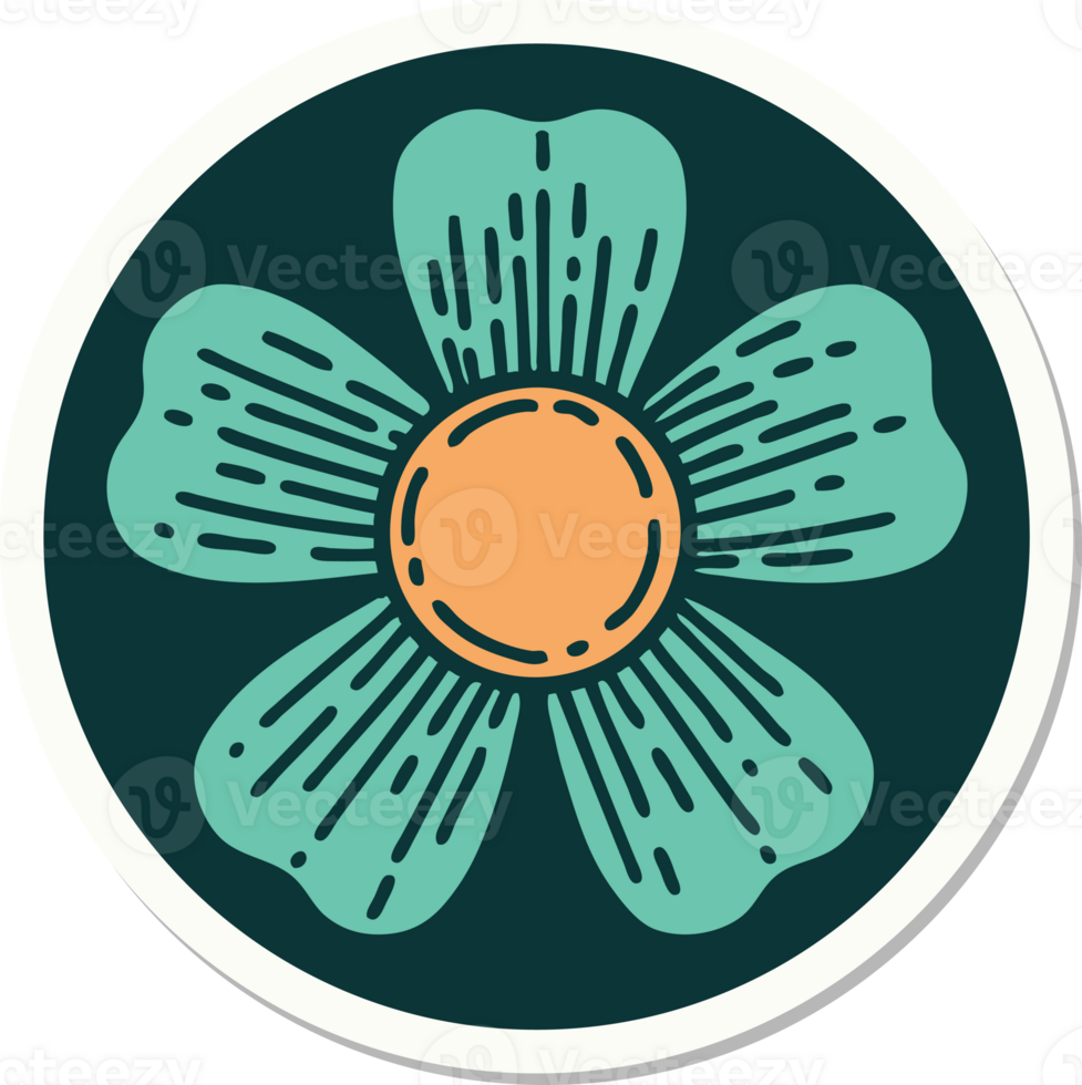 sticker of tattoo in traditional style of a flower png