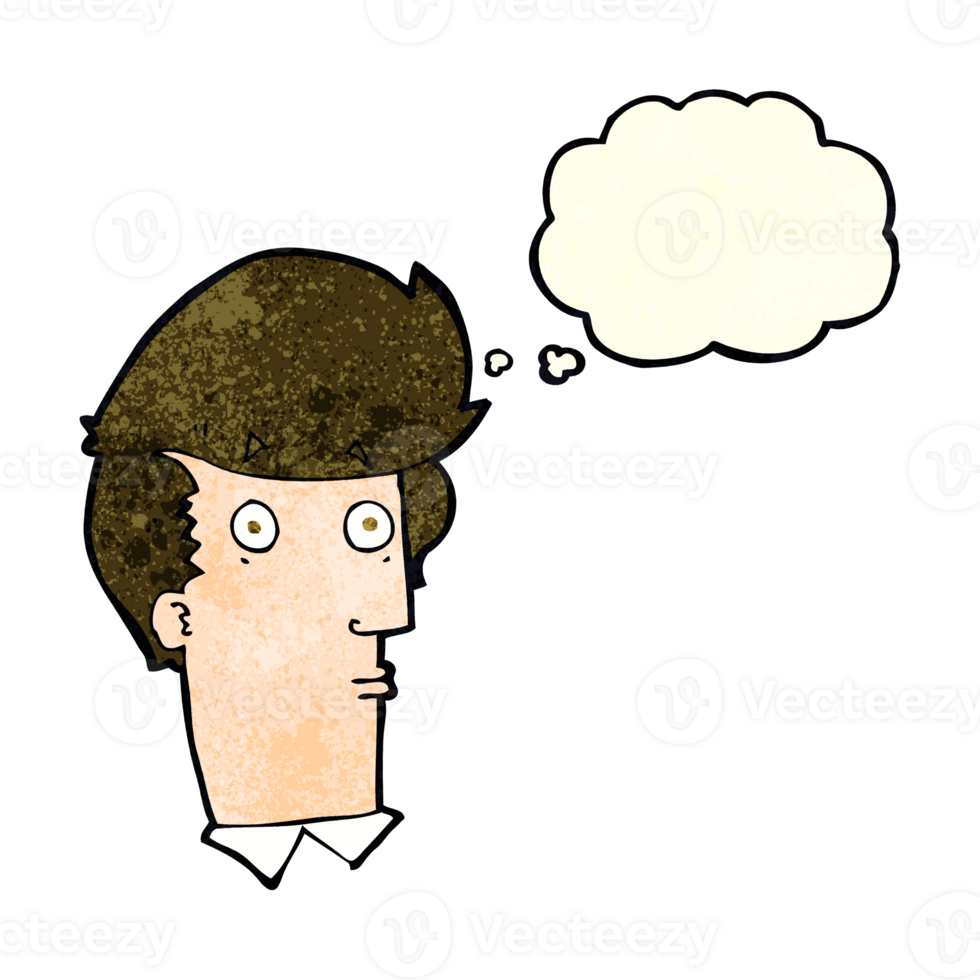 cartoon surprised expression with thought bubble png