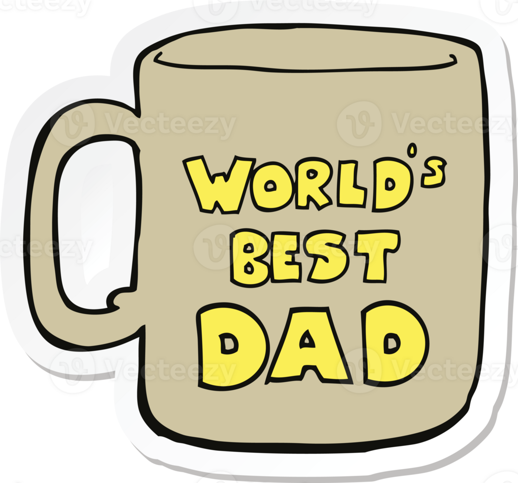 sticker of a worlds best dad mug png