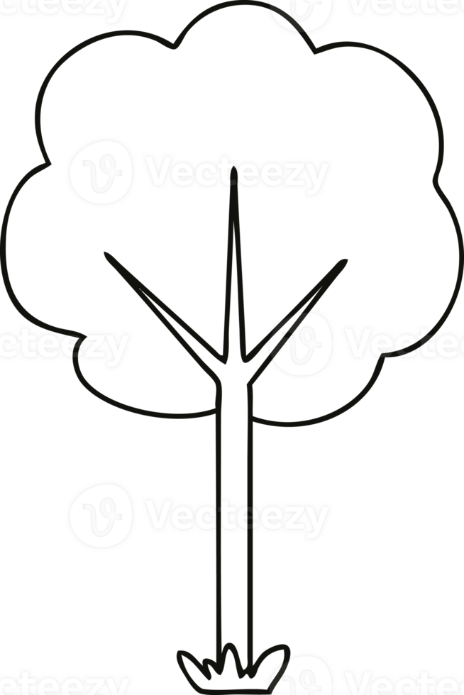line drawing quirky cartoon tree png