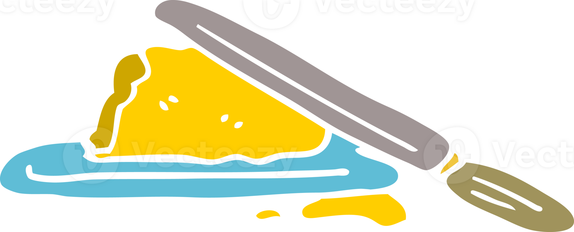 cartoon doodle butter and knife png