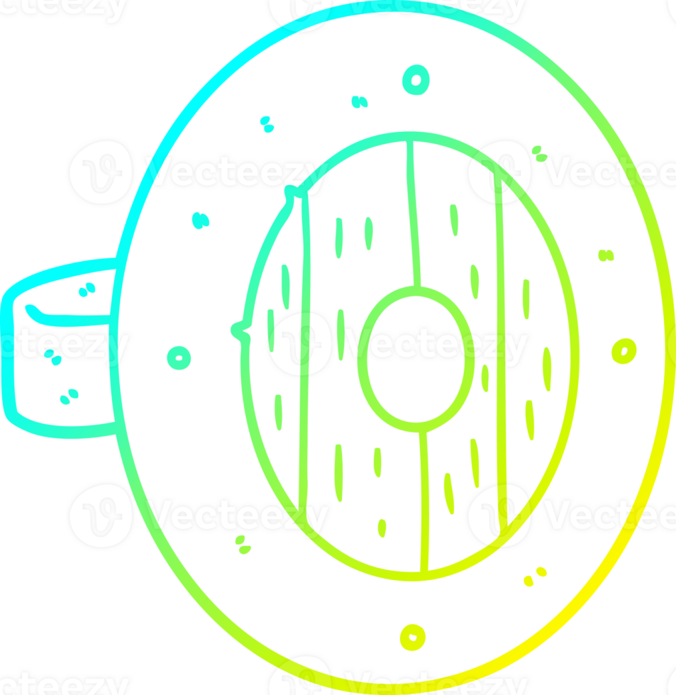 cold gradient line drawing of a viking shield cartoon png